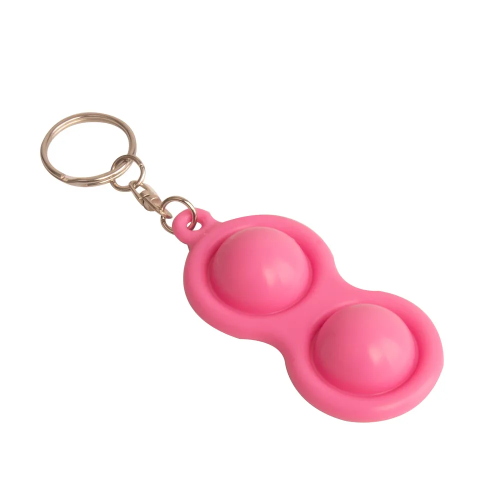Enkel dimple fidget leksak färg pop it stress relief liten nyckelring hängande push bubblor autism speciella behov vuxna barn leksaker