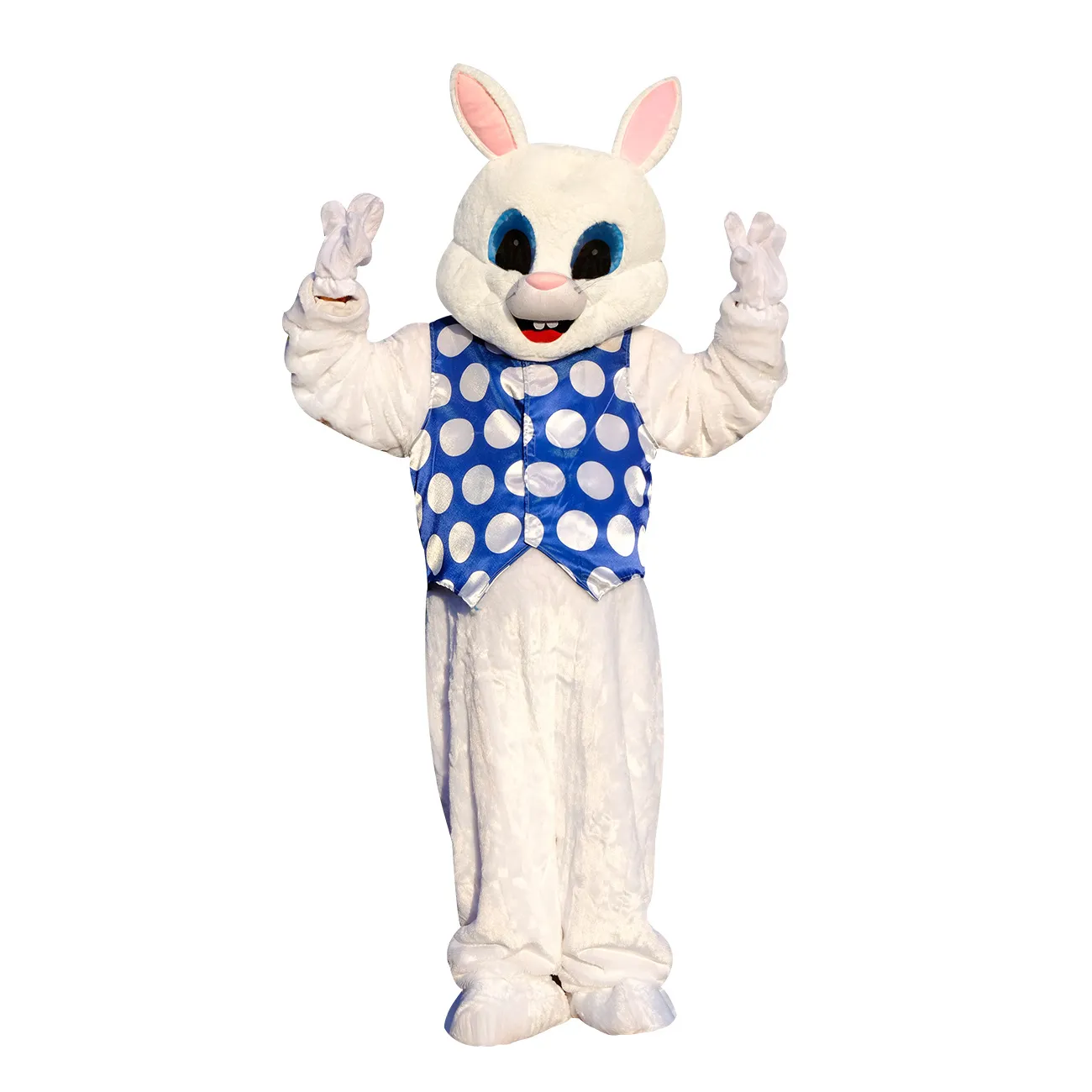 Costumi mascotteGilet pasquale comprimibile Coniglio Orecchie corte Animali Costume mascotte Personaggio dei cartoni animati Bambola Abbigliamento Abito Parata di Halloween