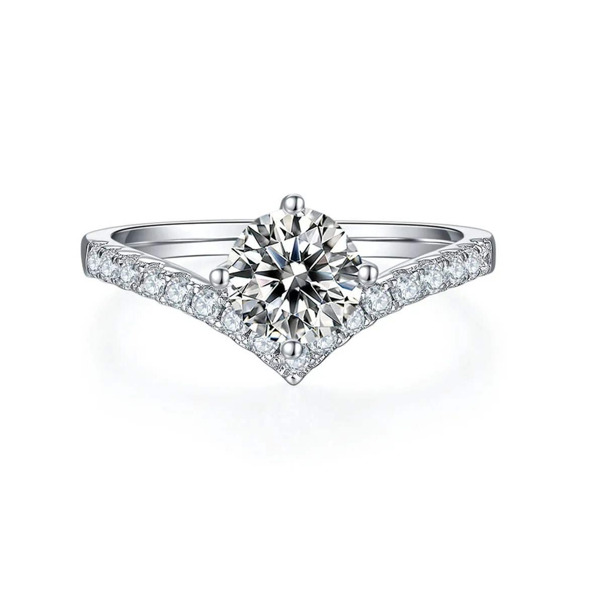 S925 Sterling 1ct Moissanite Wedding Big Silver s le donne Anello di diamanti Fine Jewelry M0004
