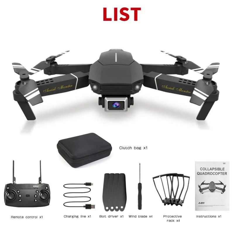 E98 Enhanced Battery Life Aerial Professional HD Folding Drone Wireless Wifi Camera Kids Gifts