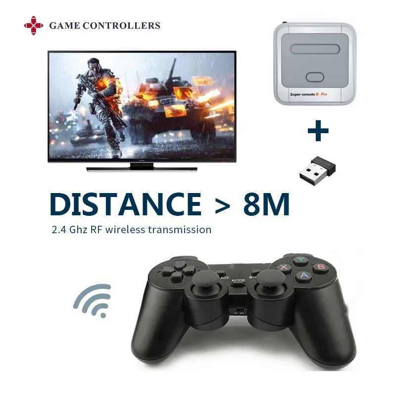 2.4g Wireless Gamepad PSP PC TV Box / Android Phone Game Controller Joystick Super Console X Pro RK2020