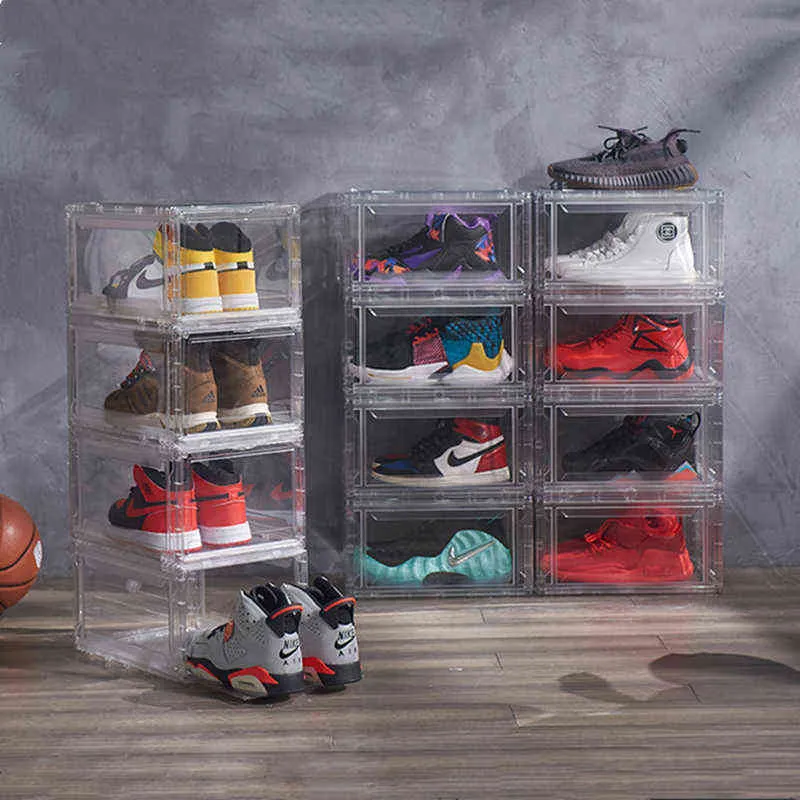 Antioxidant Shoe Box Hd Sneaker Dustproof Acrylic Sports Storage Organizer s Store Display Rack Fashion Products2872