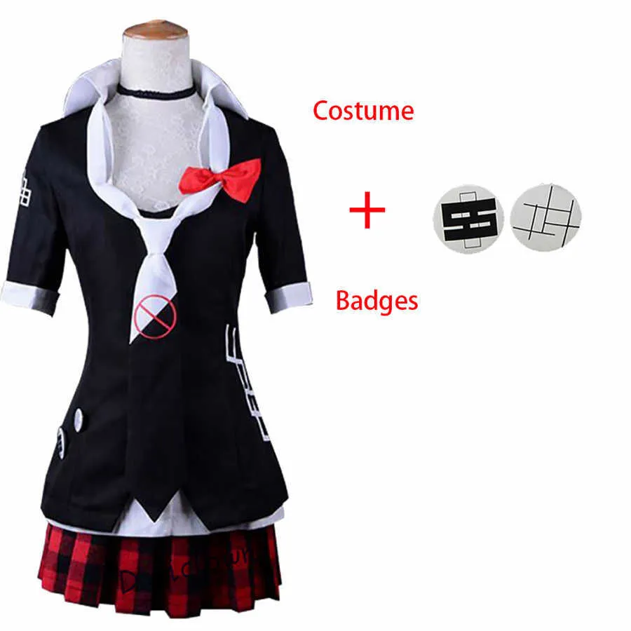 Nouveau Danganronpa Cosplay Anime Junko Enoshima Emboitement Inushio Kimuchi Happy Havoc Dangan Ronpa Cosplay Costume/Perruque Y0903