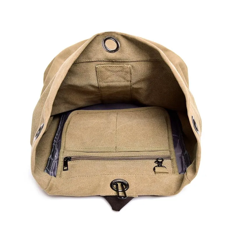 Plecak ManjiAnghong Duży pojemność regulowana ramię z tylną kartą kieszonkową gniazdo Klawisz Klucz Shackle Casual Canvas Bag225R