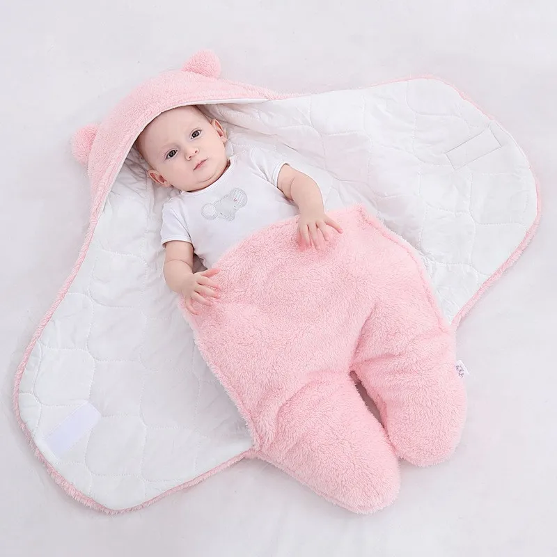 Мягкие родины Baby Wrap Одеял Спящий мешок Конверт для Sleepsack 100% хлопок Утолщение кокона в течение 0-9 месяцев 220216