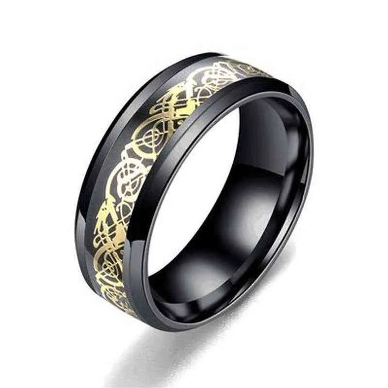 MIXMAX Rostfritt stål Ringar för män Kvinnor Mode Smycken Mix Färger Dragon Pattern Party Gifts Partihandel 211217