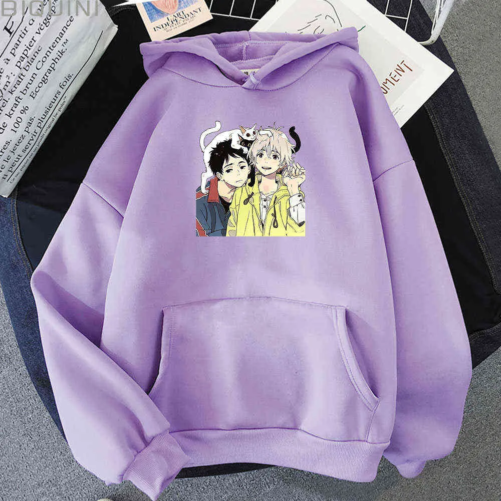 Sudadera con capucha Harajuku para mujer, Umibe No Etranger Mio y Shun, ropa estética gráfica impresa, verano, playa, niños, película, ropa de calle de Anime Y0820