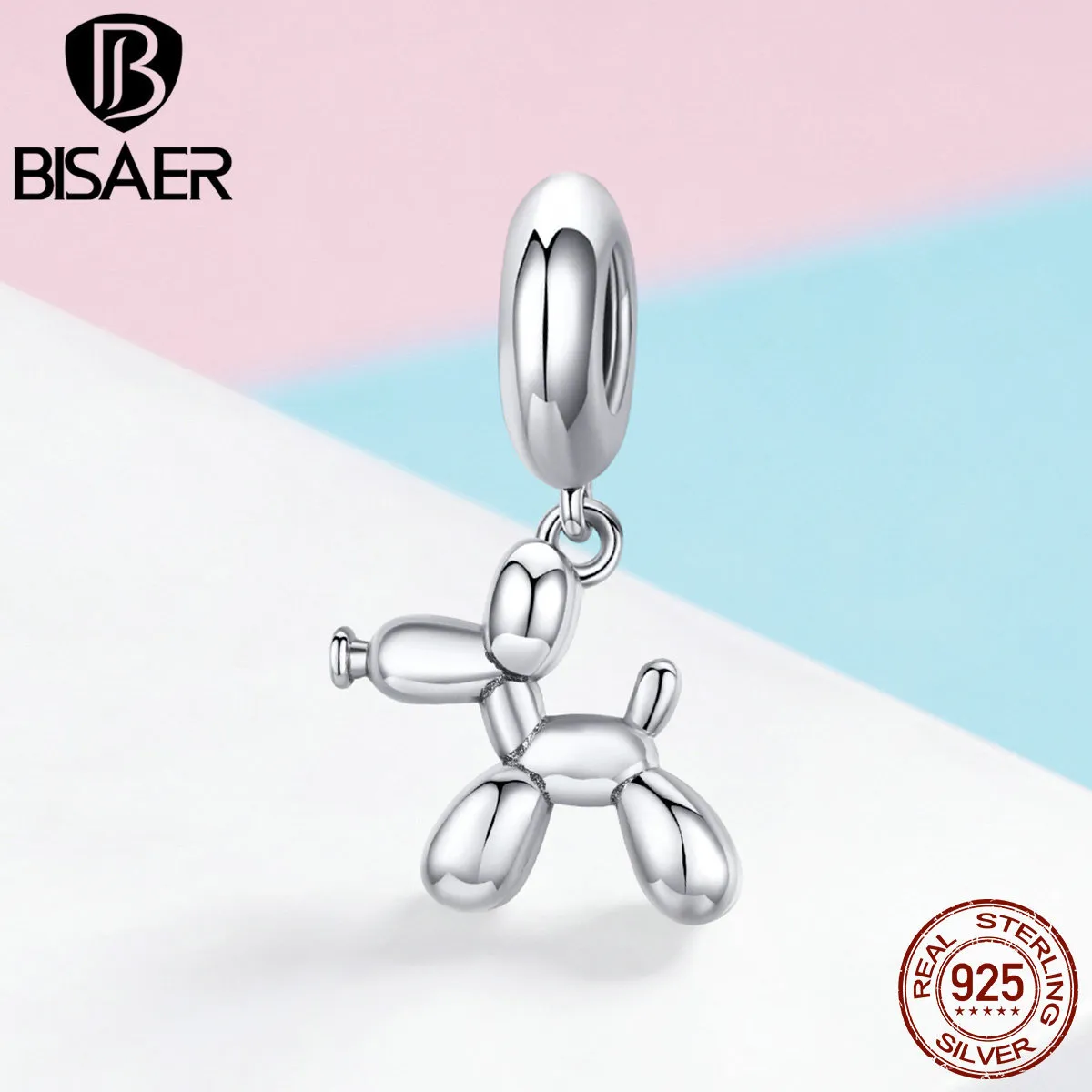 Bisaer 925 Sterling Silver Balloon Dog Tools Charms Puppet Dog Beads Fit Bracet Beads for Silver 925 Jewelry Making ECC981 Q0225212L