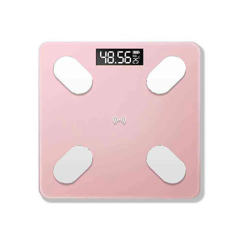 Body Fat Scale Smart BMI Scale LED Banheiro Digital Banheiro Sem Fio Peso Body Bluetooth-compatível Balance Android iOS App H1229