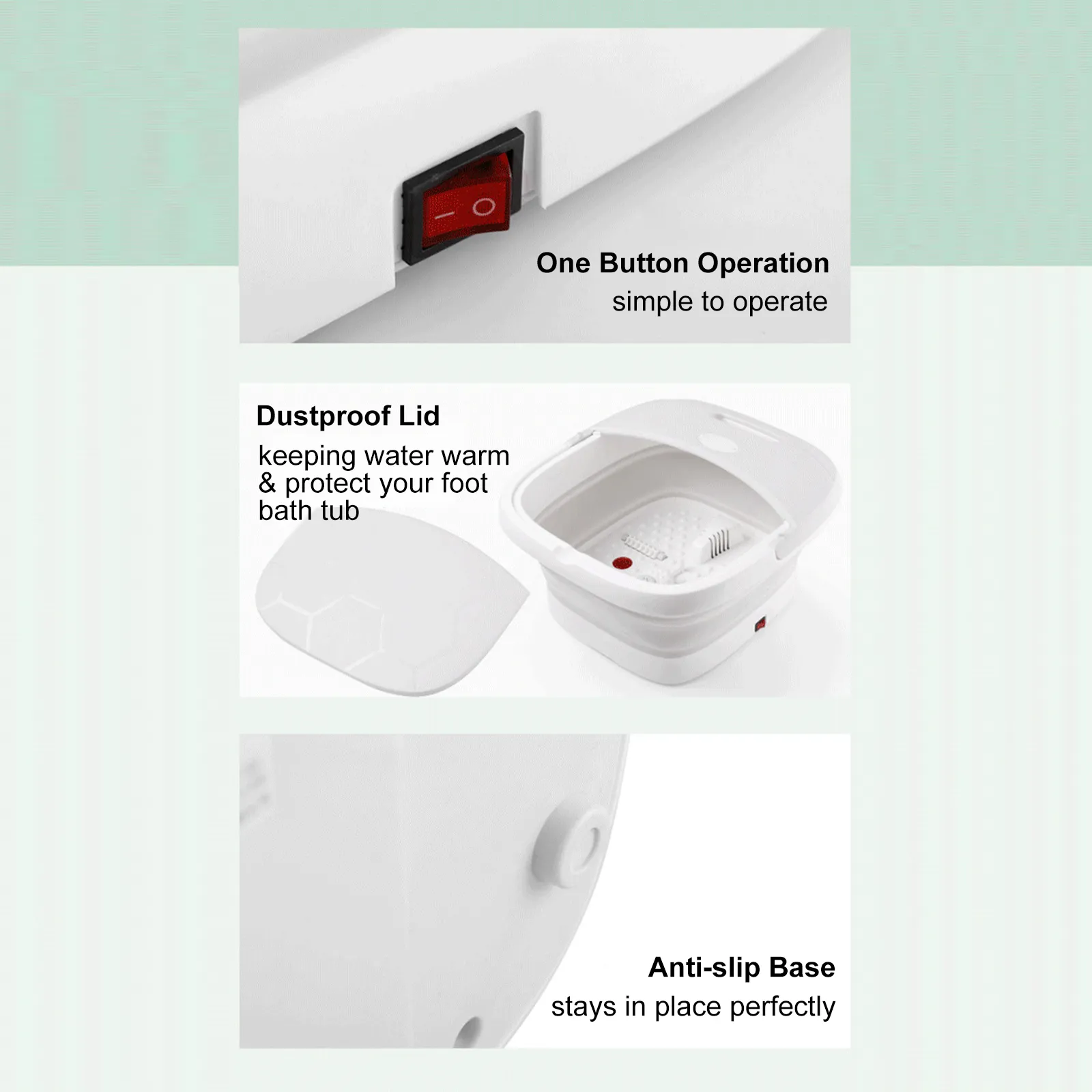 Electric Foot Bath Tub Water Spa & Foot Massage Foot Basin Foldable