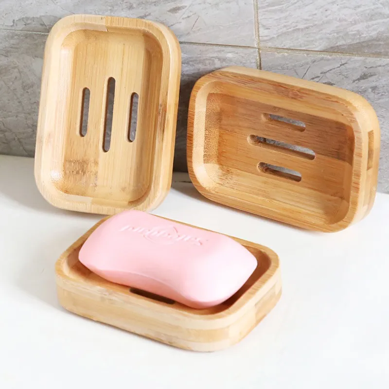 竹ソープ料理トレイホルダー収納石鹸ラックプレートボックスコンテナバスルーム石鹸ボックス