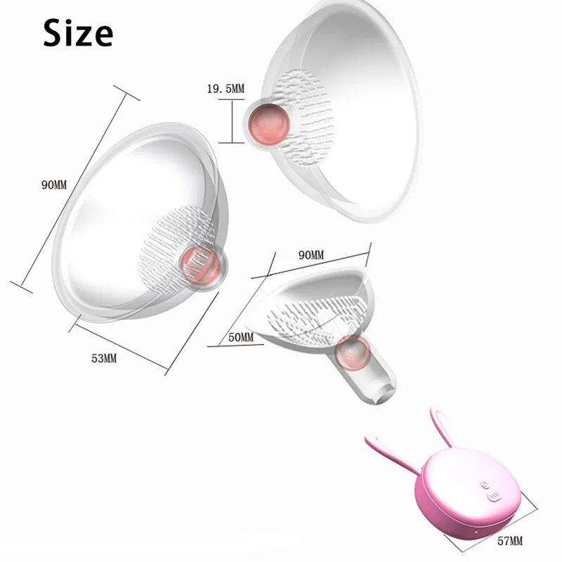 10 Speed ​​Nipple Sucker Vibrator Electric Chest Vaginal Sug Cups Breast Förstora massager Sexleksak för kvinnor 2203035899512