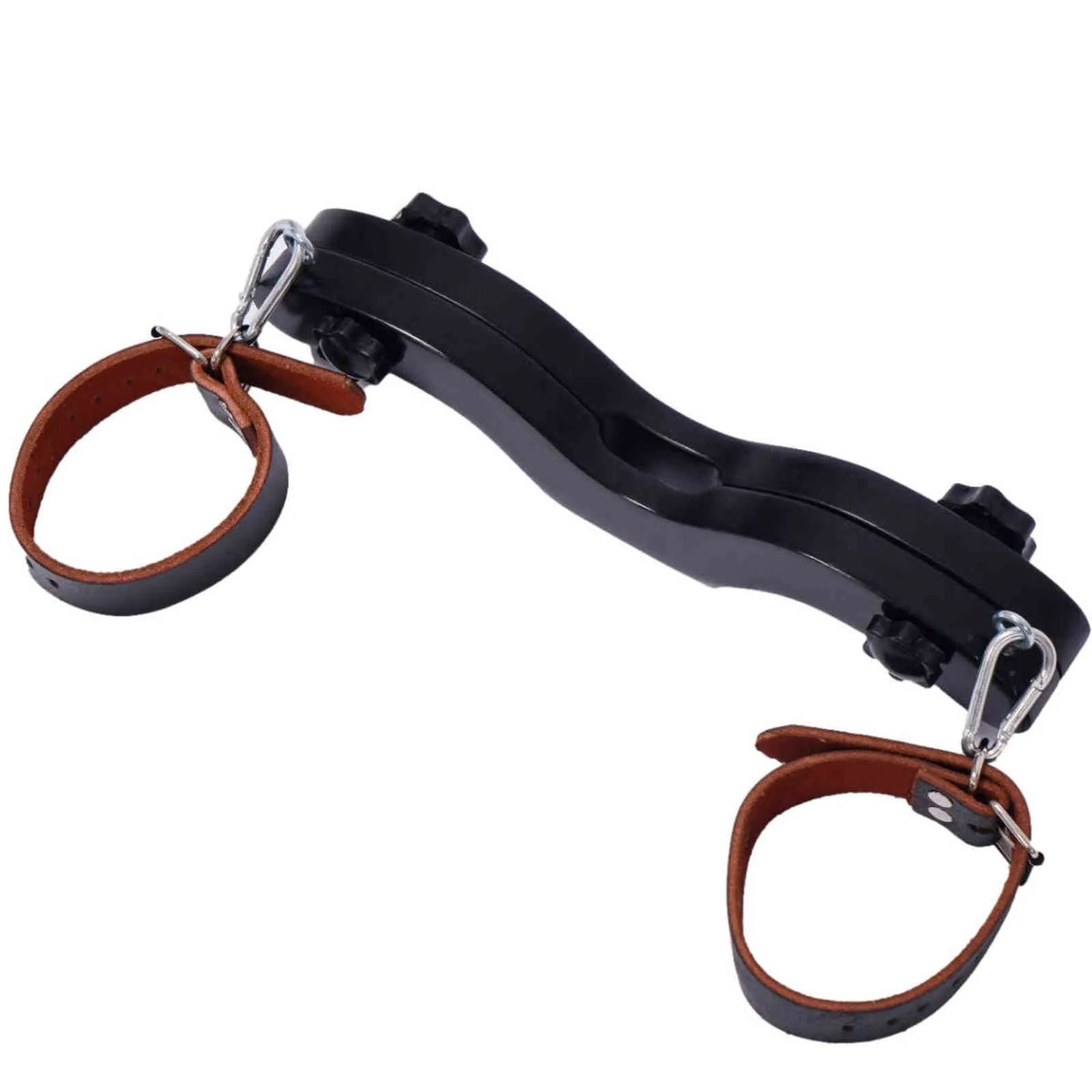 NXY Cockrings Black Wood BDSM Enforcer Humbler Set Cock & Ball Torture with Cuffs Sex Toy for Man Scrotal Fixture CBT Stretcher Smasher 1124