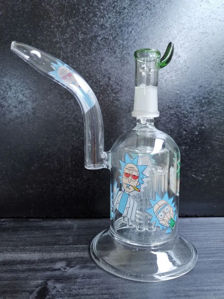 Beker Glas Water Bong Dikke Bongs Arm Tree Perc Waterpijp Bong Glas Nail Dome Dry Herb Recycler Oil Rigs zeusart winkel verkoop