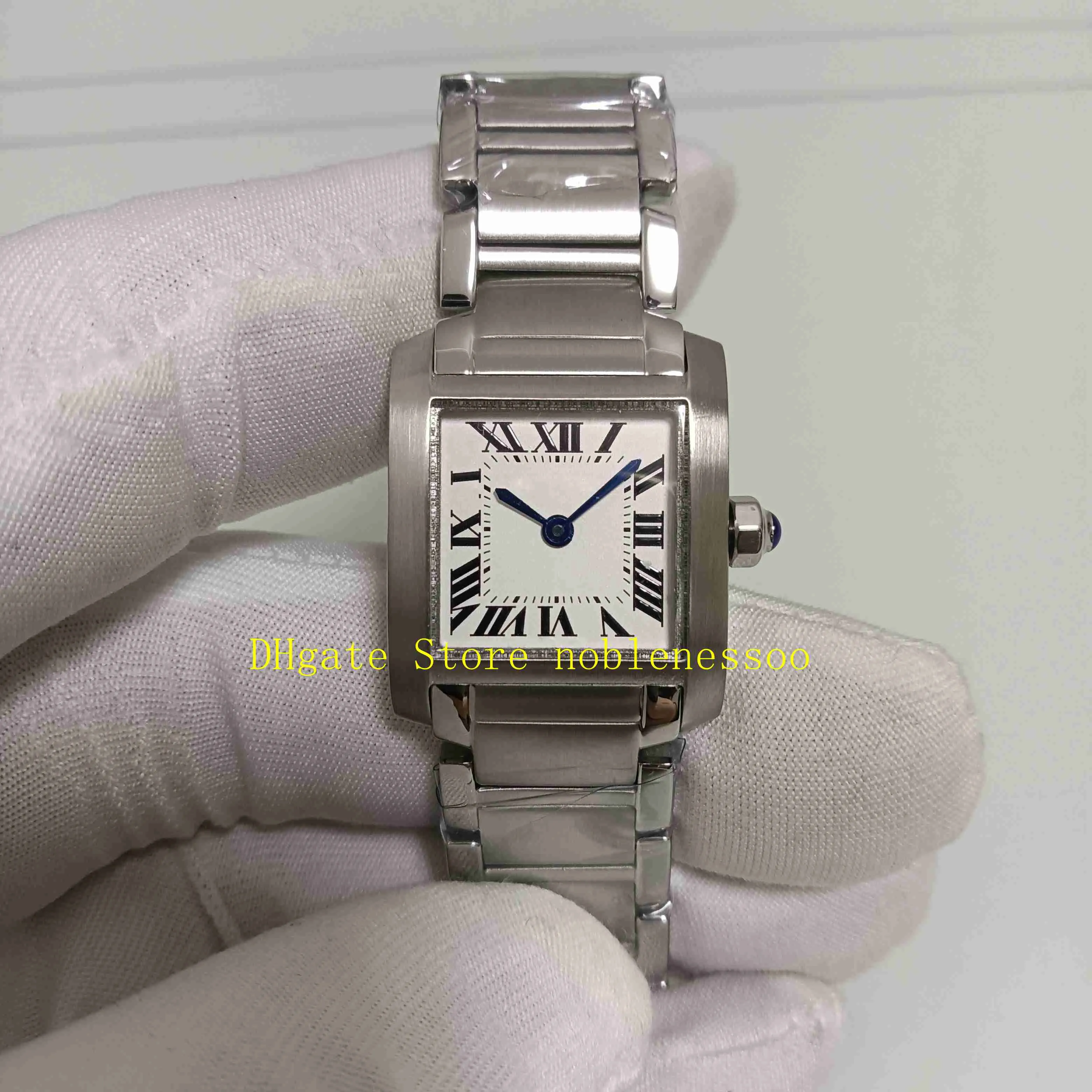i Real Po in scatola originale orologio da donna quadrante argento cinturino in acciaio inossidabile al quarzo da 20 mm W51007 regalo donna vestito da donna Wome278L