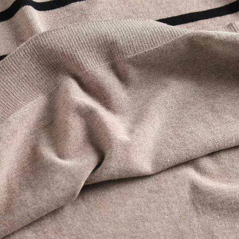 Toppies 2021 Winter Lapel Sweater Dress Women Long Sleeve Knitted Striped Midi Dresses Side Split G1214