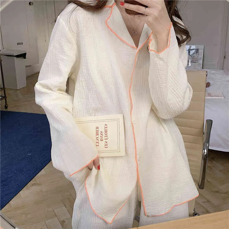 Sweet Cute All Match Homewear Korean Elegence Loose Nightwear Chic Casual Sale Two Piece Suit Pajamas Sets 210525