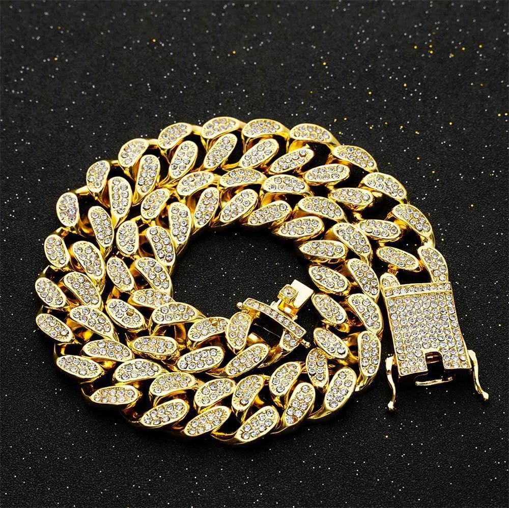 Cuban Men039s Mesh Halskette Gold Silber Halskette Eis Armband Funkelnder Kristall Hip Hop Schmuck 20mm Q061752978282400624