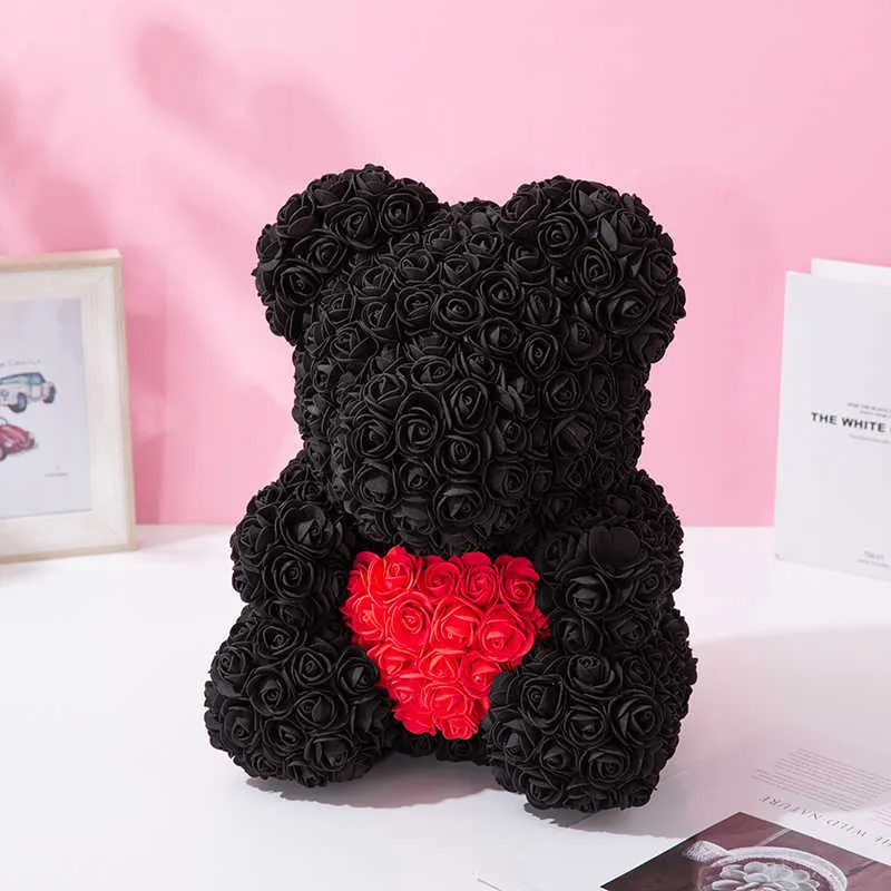 40 cm orso rosa orsacchiotti fiore rosa orso regali fai da te Natale regalo regalo di San Valentino 210624