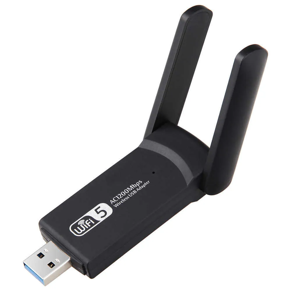 1200 m kabellose Netzwerkkarte, kabelloser WiFi-Empfänger, USB 3.0, Dual-Antenne, Gigabit-Dualband