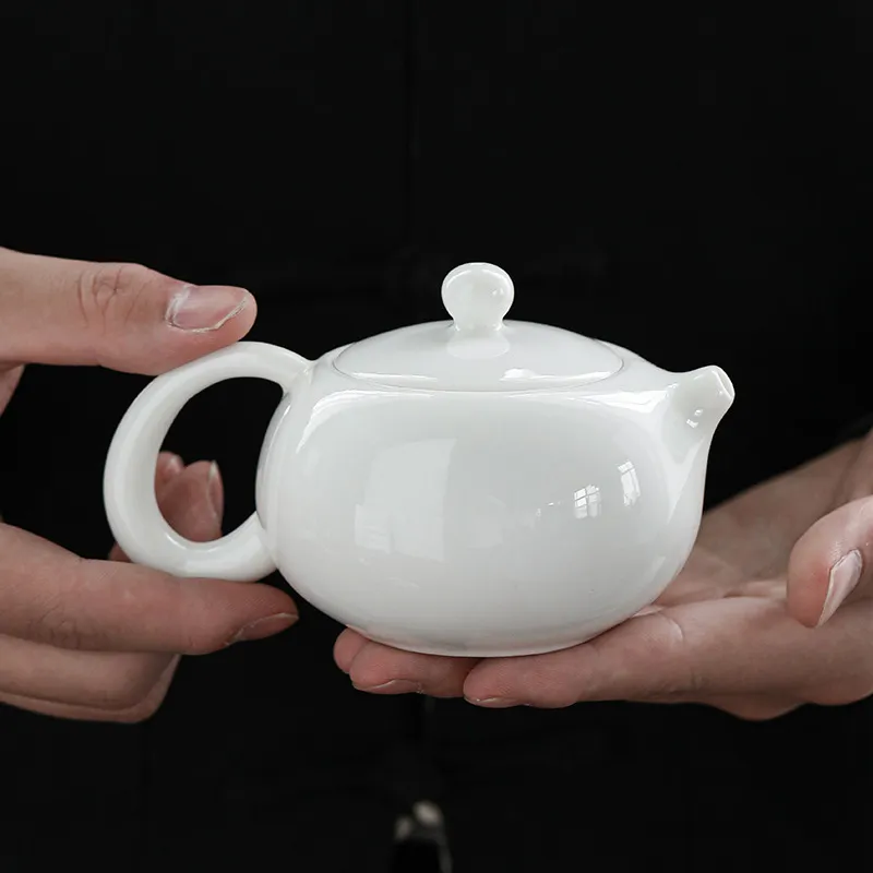 Yangzhi – pot Xishi en porcelaine blanche de Jade, service à thé Kungfu en céramique, théière simple Dehua253a