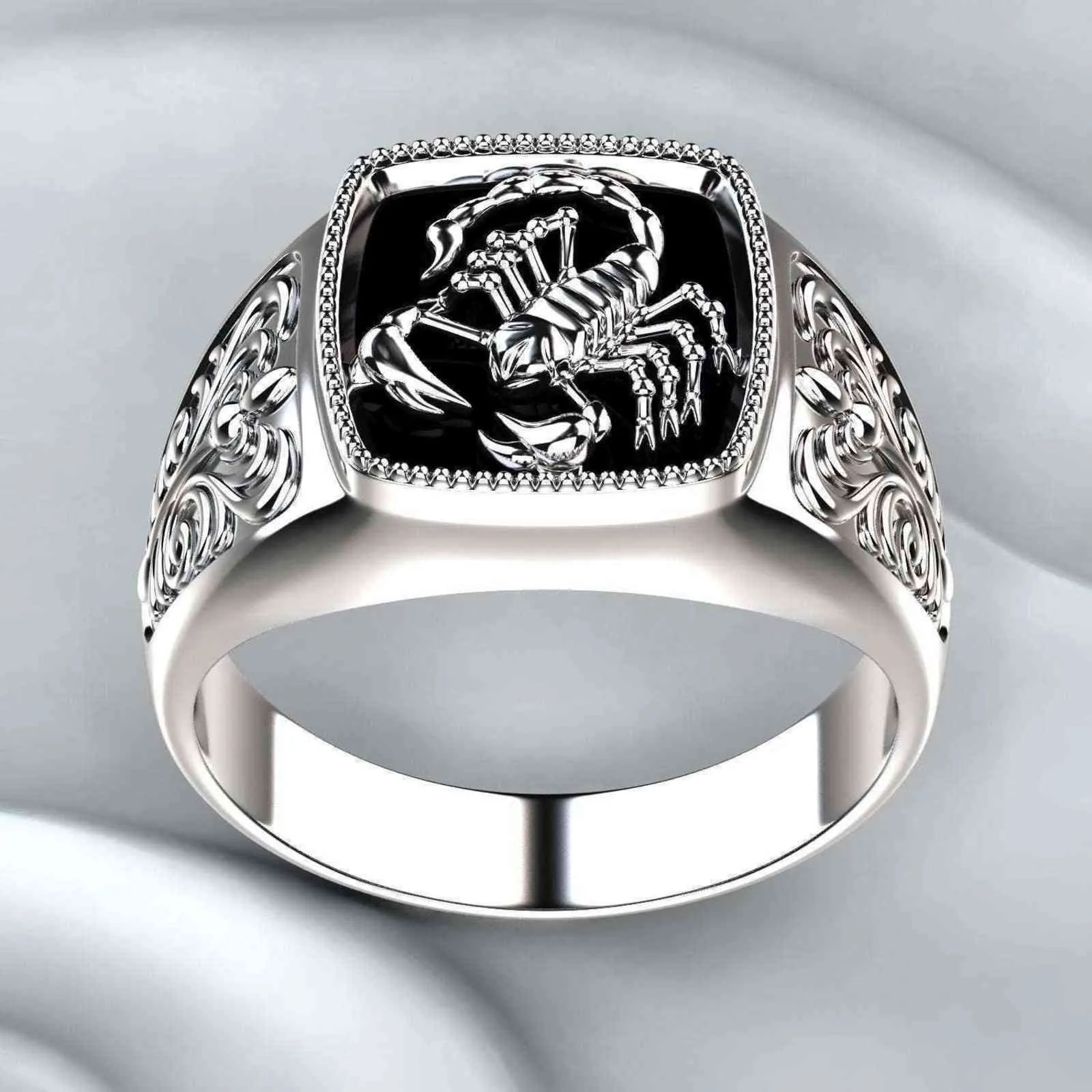 Bague gothique Punk Scorpion pour hommes et femmes, anneau rétro à motif Totem, Hip Hop Viking, bijoux de qualité supérieure