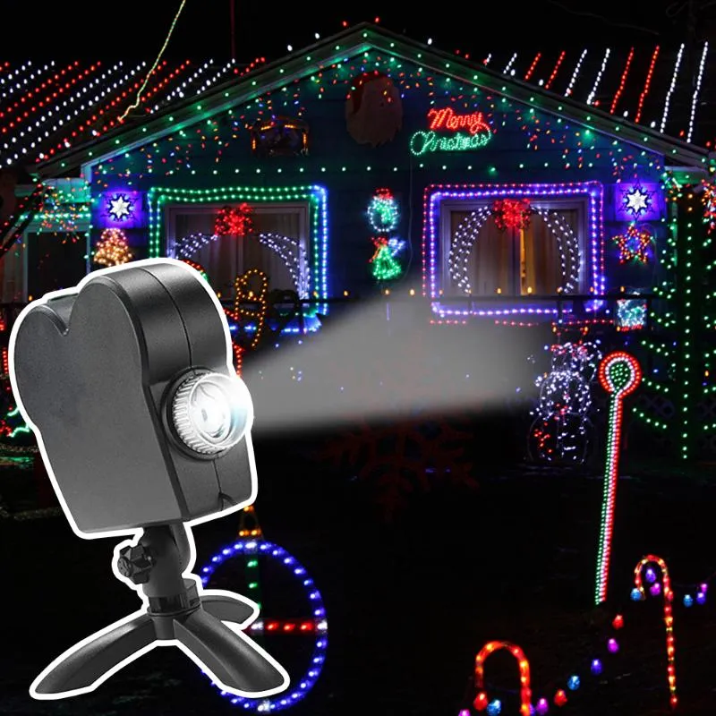 Decorazione feste Natale Halloween Proiettore laser 12 film Mini finestra Home Theater Indoor Outdoor Wonderland bambini281m