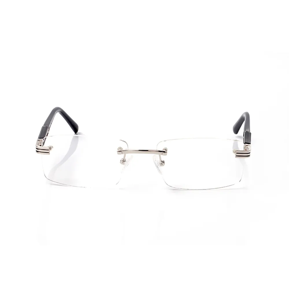 Grimles Brillen Online-Brillengestelle, modische, klassische Sonnenbrillen für Männer und Frauen, rahmenlos, quadratische Gläser mit Farbverlauf, Rahmendesign Art Ex275a