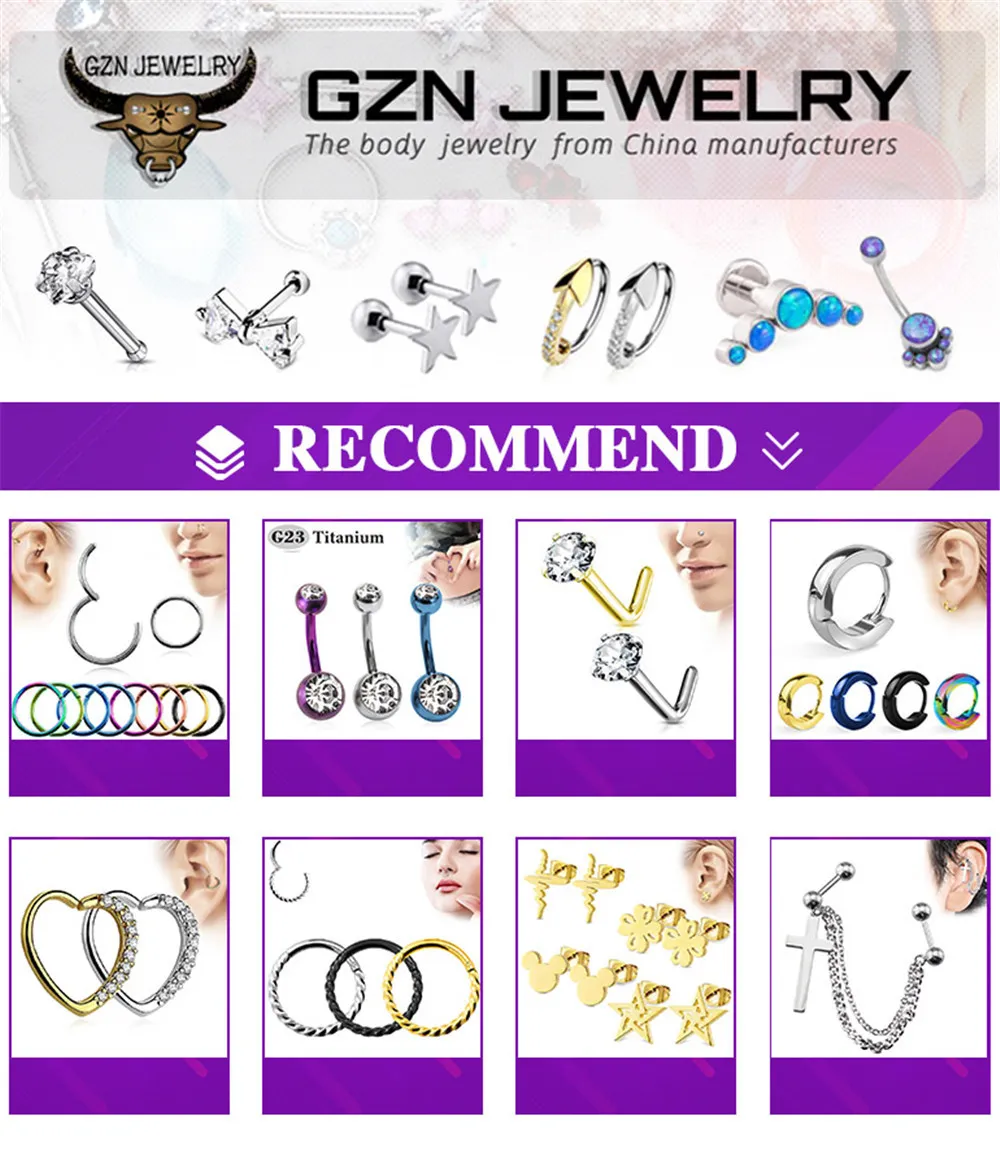 G23 Titanyum Segmenti Menteşeli Yüzükler Çiçek CZ Burun Dudak Labret Kulak Tragus Donandı Daith Helix Küpe Çember Piercings Vücut Mücevher 5603240