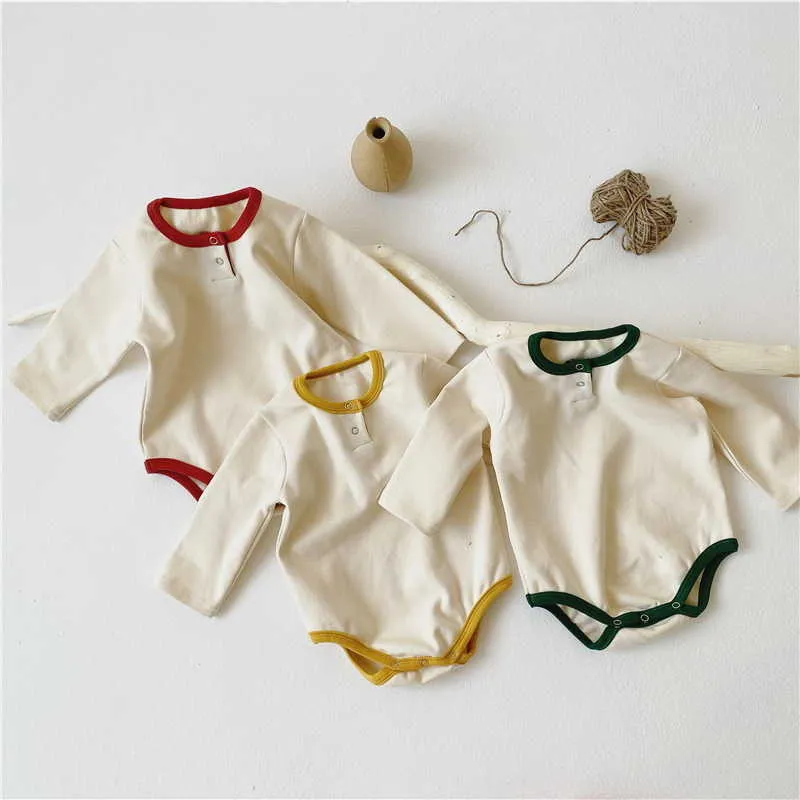 Spring Baby Pajamas Long Sleeve Cotton Bodysuit+long Pants Homewear Girl Boy Outfits E2509 210610