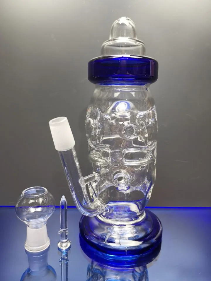 NY BABYBOTTLE BONG OLJE RIGS Vattenrör Återåtervinningssystem med ihålig design med 14,4 mm fog tjock glasoljebrännare Sestshop