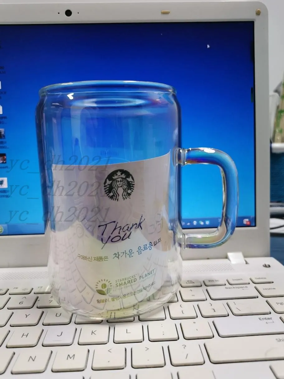 S 700ML Starbucks Cup Creatief Ontwerp Glas Rietje Koud Drankje Cup Ontbijt Melk Cup Laserprinten 267n