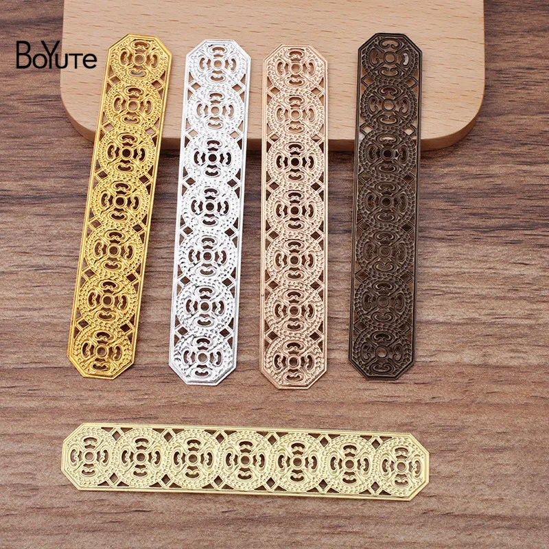 BoYuTe 82 15MM Metal Brass Stamping Plate Filigree Diy Hand Made Jewelry Findings Components243t