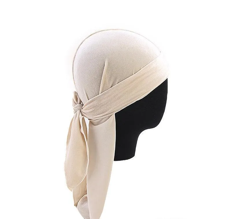 12 estilo Luxo Unisex Veludo Durags Bandana Turbante Chapéu Pirata Caps Perucas Durag Biker Headwear Headband Headband Head Hat Acessórios de Cabelo Goselhas