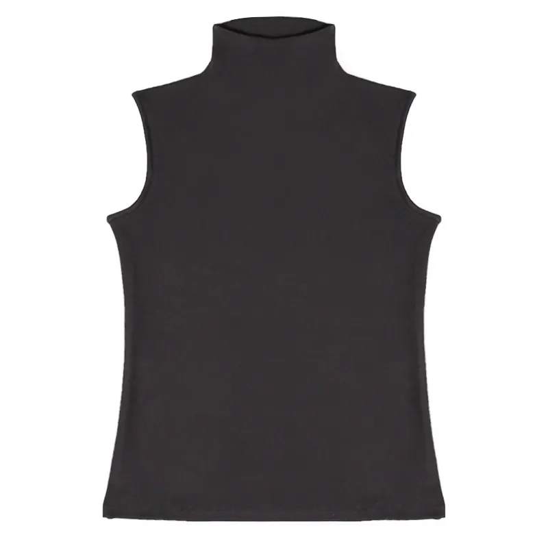 Men Sexy Turtleneck Tops Sleeveless Corset Tight Vest Slim Bottom Shirts Male Tanks Tops Stage Wear Night Club Costume 210308