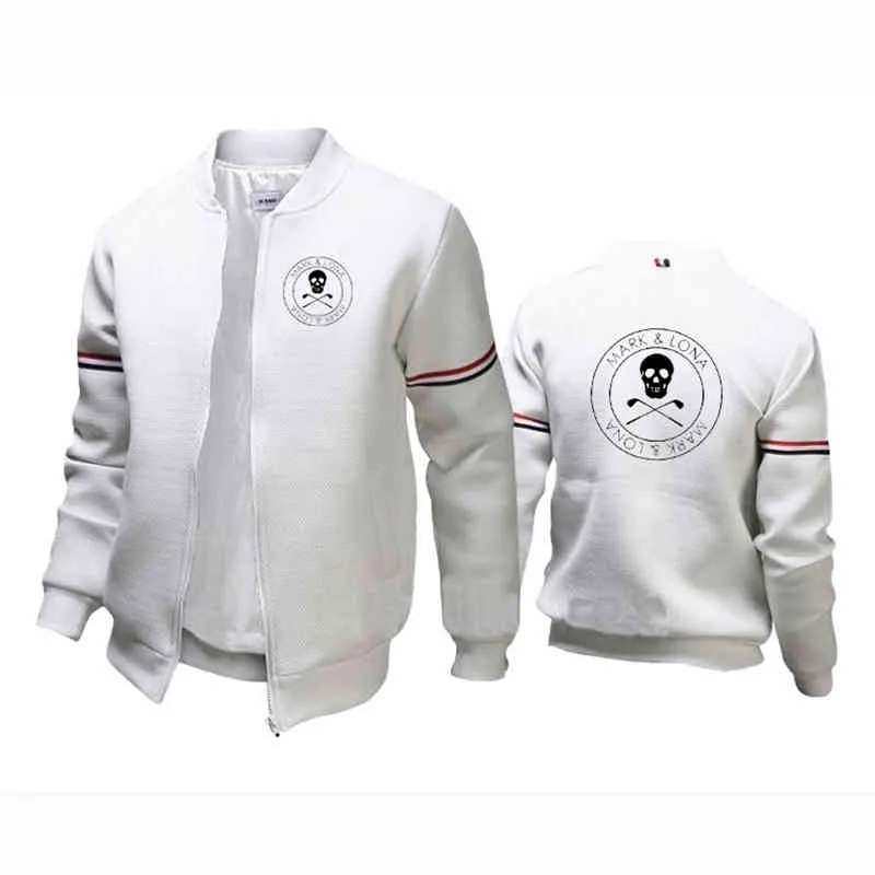 2021 Mark Lona Print Mężczyźni jesień i zimowy stały płaszcz kolorowy Casual Outdoor Baseball Ubrania Człowiek Slim Fit Sports Kurtka 5514698