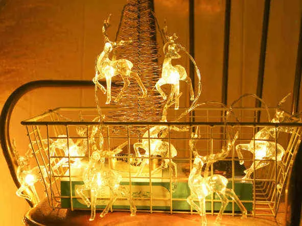 1.5m 3m / string Sika cervos conduziu a luz da luz da corda a luz do Natal da bateria para a decoração da festão da janela para o ano Lâmpada conduzida 211104