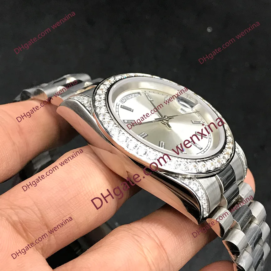 2 kolor wysokiej jakości diamentowy zegarek 41mm mechaniczne męskie zegarki montre de luxe 2813 automatyczny stalowy wodoodporny zegarek