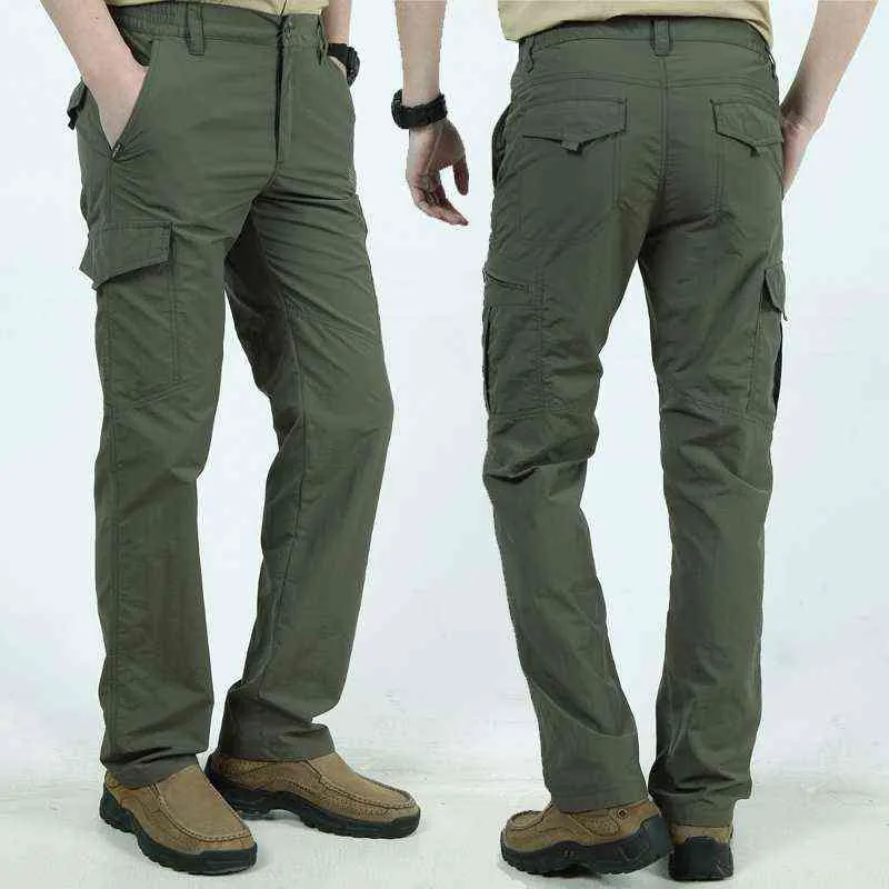 Respirant Imperméable À L'eau Pantalon De Randonnée Hommes Mince Pantalon À Séchage Rapide En Plein Air Pantalon D'escalade Mâle Militaire Tactique Cargo Pantalon De Jogging 211201