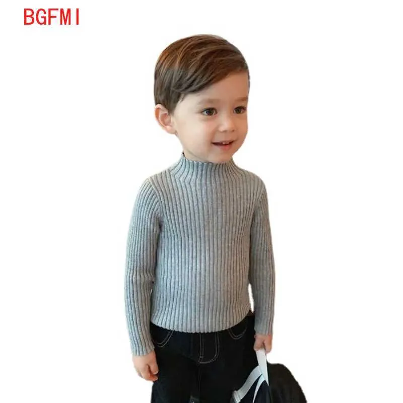 Nouveau 2021 bébé garçons filles pull enfants pull couleur unie coton tricots pull marque coton à manches longues enfants hauts en tricot Y1024