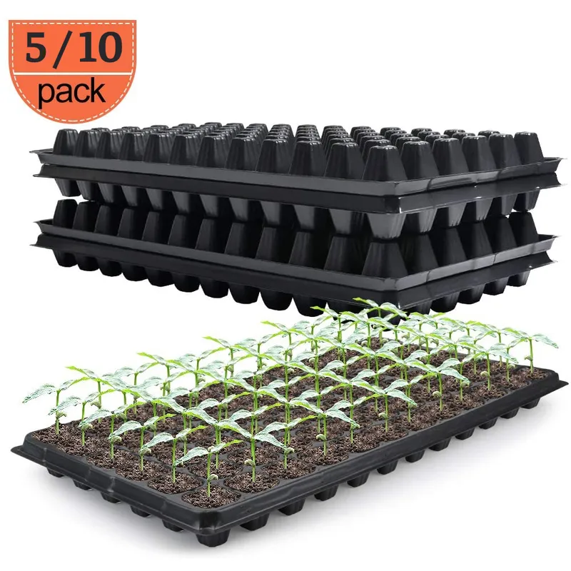 AMKOY 5/32/72/105 Cells Seedling Starter Tray Strength Seed Germination Plant Flower Pots Nursery Grow Box Garden 220211