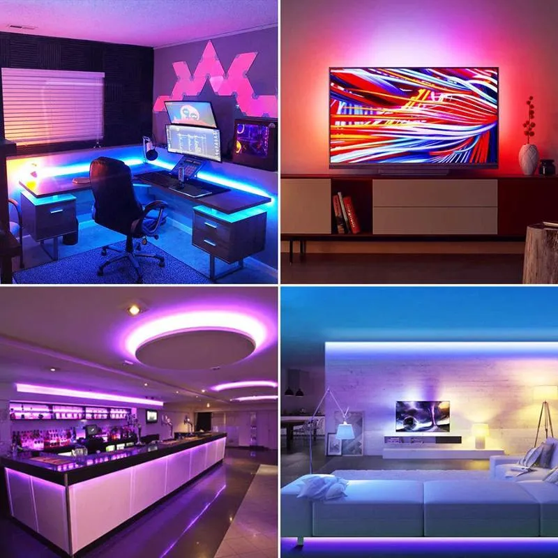 LED Strip Light 10M RGB LED Light Neon 12V Waterproof Decoration For Wall Bedroom Ambient TV Bluetooth Controller EU Plug304k