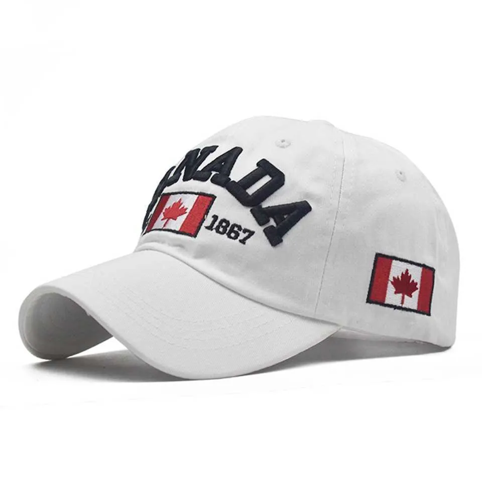 Я люблю Канаду Новый промытый хлопковый бейсболка Cap Snapback Hat для мужчин Женщины DAD Вышивка Повседневная шляпы Casquette Hip Hop Caps