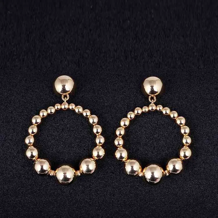 Boucles d'oreilles de luxe, Design Simple, Style métallique, pendentif en perles Cool, marque de luxe, livraison directe