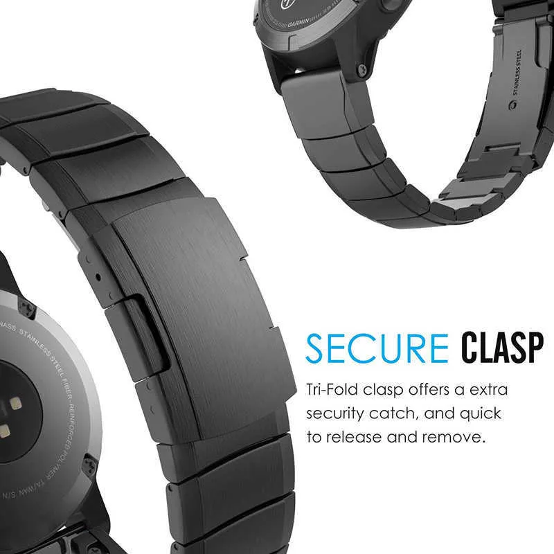 20mm 22mm horlogeband voor Samsung Galaxy Horloge 3 45mm 46mm Gear S3 Metalen stalen horlogeband voor Huawei GT 2 Amazfit GTR-armband H0915