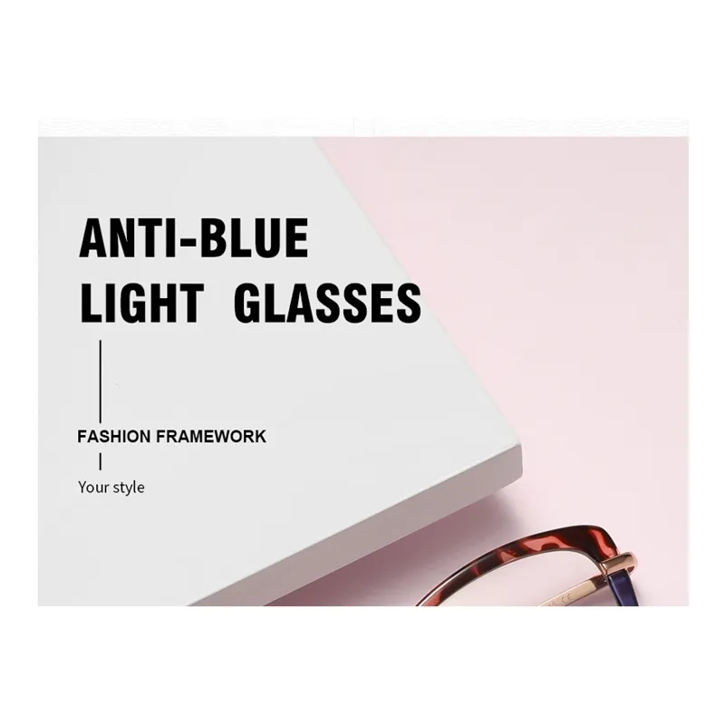 2021 Trender Office Eye Anti Blue Light Dator Kvinnor Blockera Gaming Glasögon Ram Dekorativa Glasögon W609