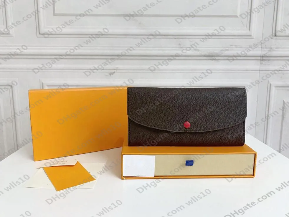 Portfel Kobiety skórzane długie portfele kolory uchwyty na modę Pojedynczy zamek błyskawiczny Mężczyzny Portfel Pallet Lady Lady torebka z pomarańczową pudełko M60272R