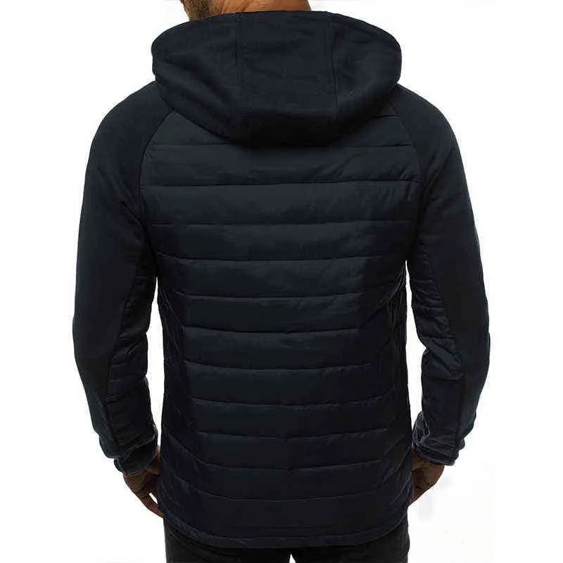 Veste à capuche d'hiver pour hommes, mélange de coton, imperméable, vêtements d'extérieur, décontracté, chaud, coupe-vent, épais, vêtements pour hommes, 211214