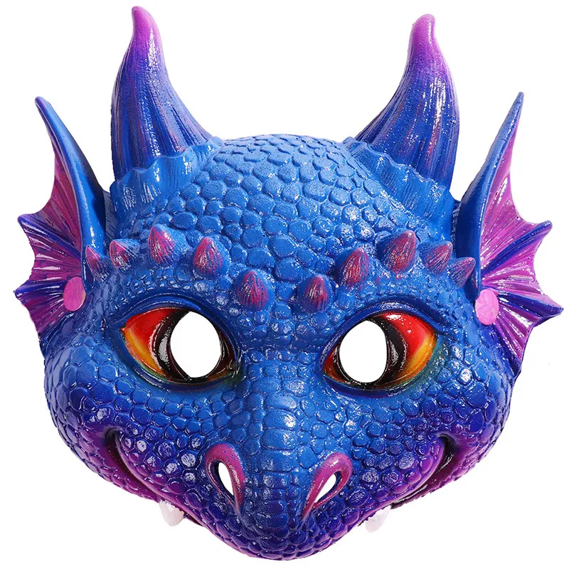 PU Dragon Cosplay маска для детей Хэллоуин Пасха Марди Гра костюм маски в 5 цветах маскарадный реквизит маски HNA19004
