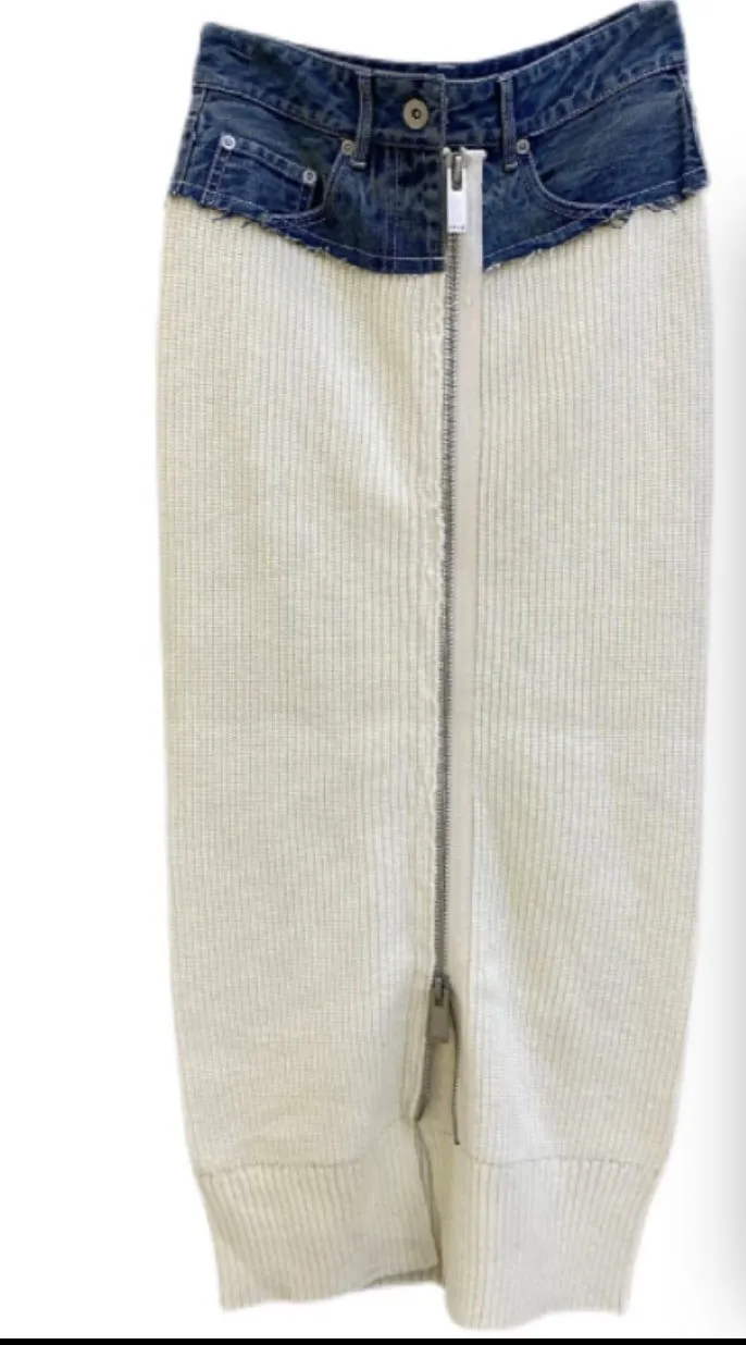 GetSpring Women falda denim Poscado de tejido de tejido de tejido para mujeres Color vintage Casual larga Cabalada alta ropa Mujer 210309